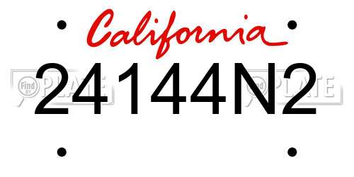 24144N2 California License Plate