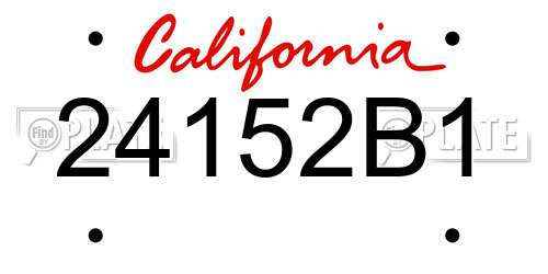 24152B1 California License Plate