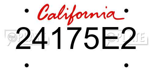 24175E2 California License Plate