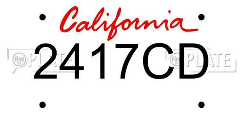 2417CD California License Plate