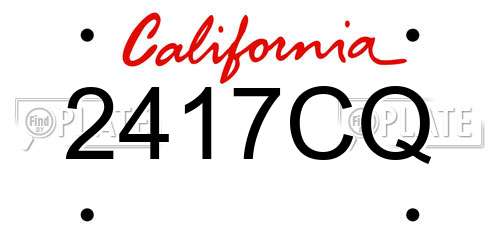 2417CQ California License Plate