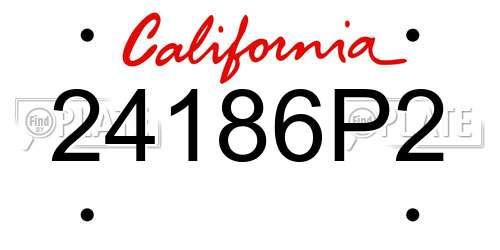 24186P2 California License Plate