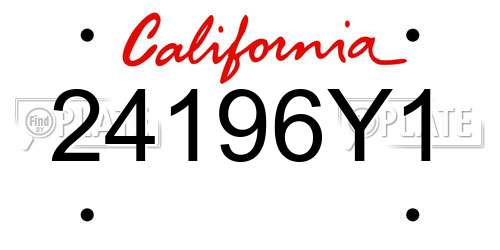 24196Y1 California License Plate