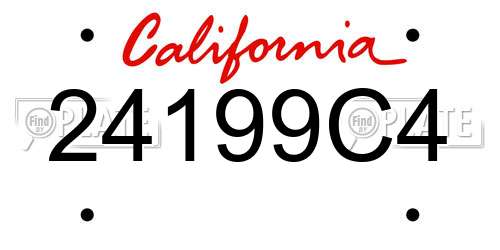 24199C4 California License Plate