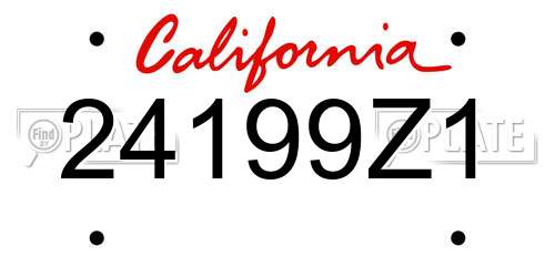 24199Z1 California License Plate