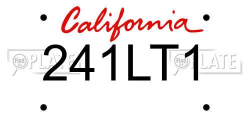 241LT1 California License Plate