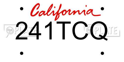 241TCQ California License Plate