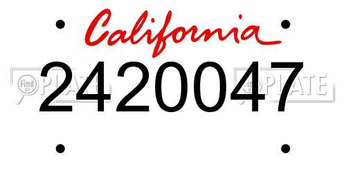 2420047 California License Plate