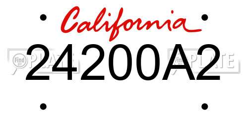 24200A2 California License Plate