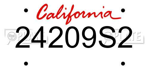 24209S2 California License Plate