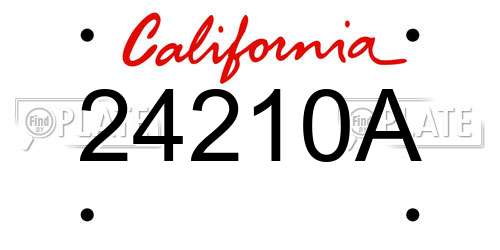 24210A California License Plate