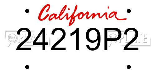 24219P2 California License Plate