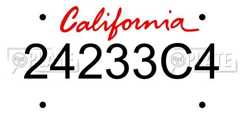 24233C4 California License Plate