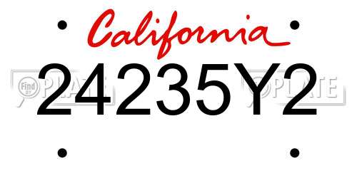 24235Y2 California License Plate