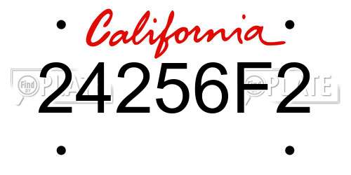 24256F2 California License Plate