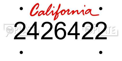 2426422 California License Plate