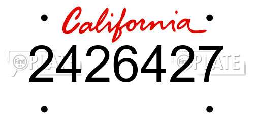 2426427 California License Plate