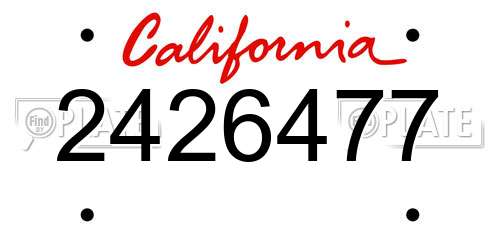 2426477 California License Plate