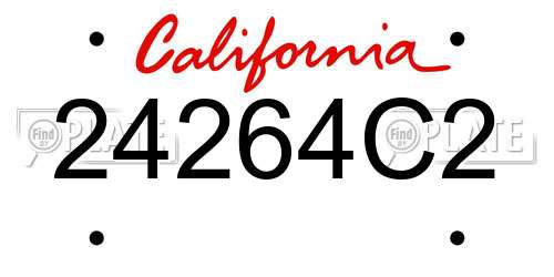 24264C2 California License Plate