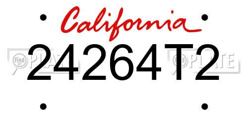 24264T2 California License Plate