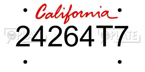 24264T7 California License Plate