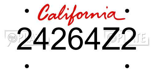 24264Z2 California License Plate