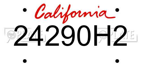 24290H2 California License Plate
