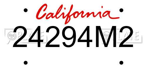 24294M2 California License Plate