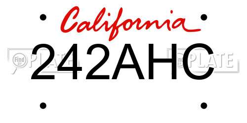 242AHC California License Plate