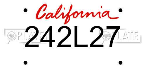 242L27 California License Plate