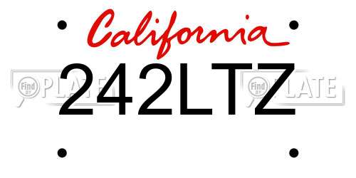 242LTZ California License Plate