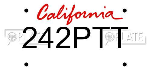 242PTT California License Plate