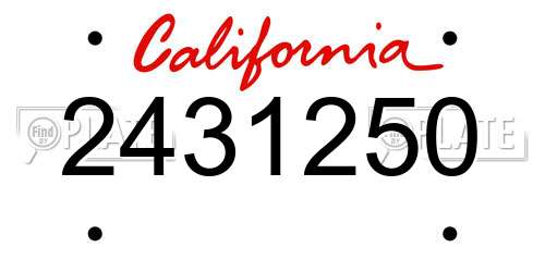 2431250 California License Plate