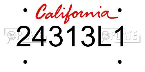 24313L1 California License Plate