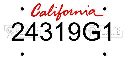 24319G1 California License Plate