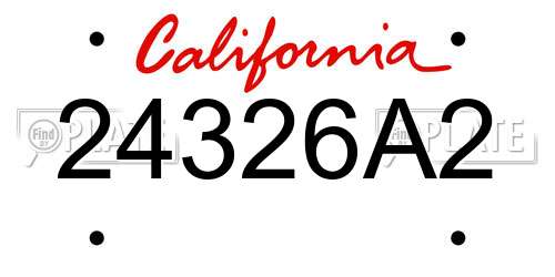 24326A2 California License Plate