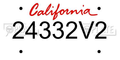 24332V2 California License Plate