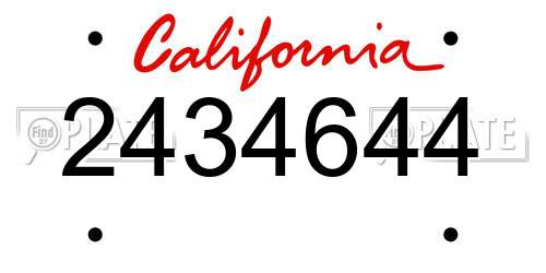 2434644 California License Plate