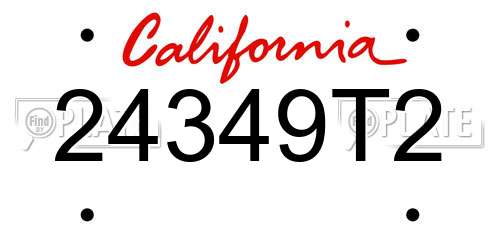 24349T2 California License Plate
