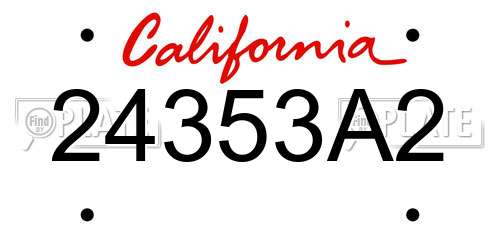 24353A2 California License Plate