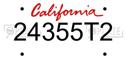24355T2 California License Plate