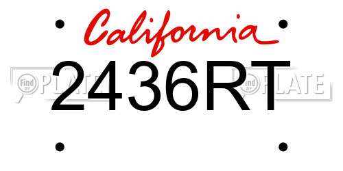 2436RT California License Plate