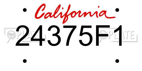 24375F1 California License Plate