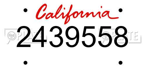 2439558 California License Plate