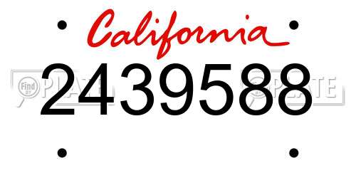 2439588 California License Plate
