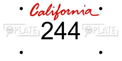 244 California License Plate