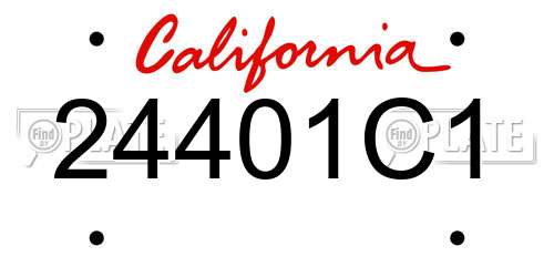 24401C1 California License Plate