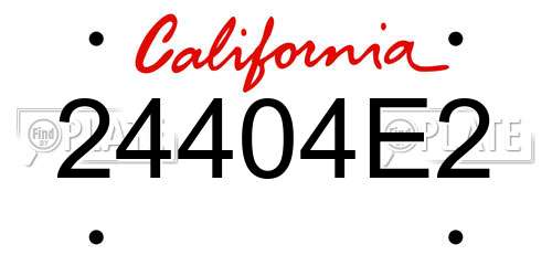 24404E2 California License Plate