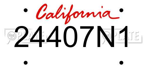 24407N1 California License Plate