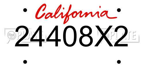 24408X2 California License Plate